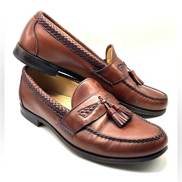 Allen Edmonds Maxfield Brown Leather Slip On Tassel Loafer Shoes Mens US 11 B main image 12